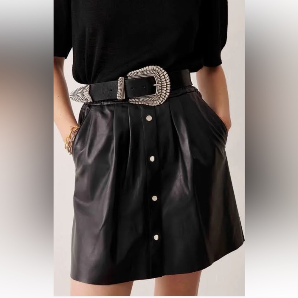 Ba&sh leather skirt